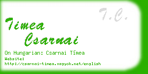 timea csarnai business card